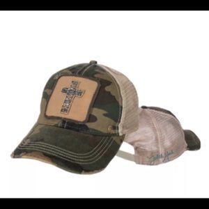 Camp Beaded CROSS DISTRESSED JUDITH MARCH HAT